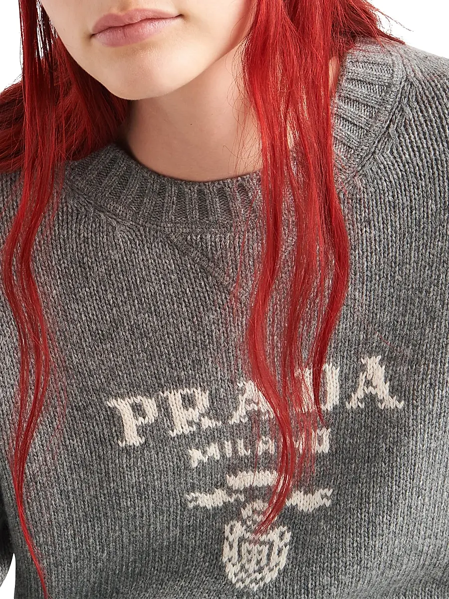 Prada Women's Cashmere and Wool Crew-Neck Sweater | Thumbnail 4 Prada Women's Cashmere and Wool Crew-Neck Sweater | Thumbnail 4