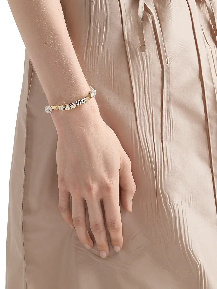 Prada Women's Nappa Leather Bracelet - White | Thumbnail 2
