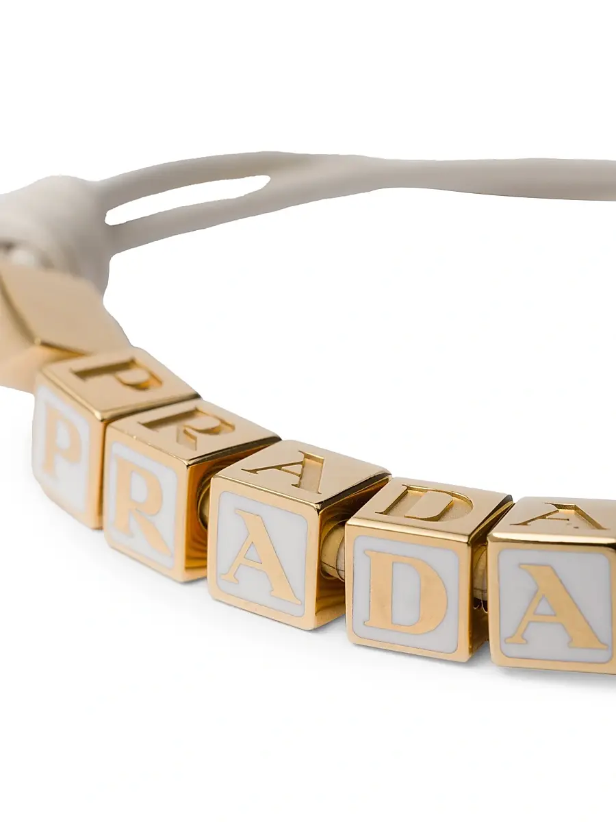 Prada Women's Nappa Leather Bracelet - White | Thumbnail 3