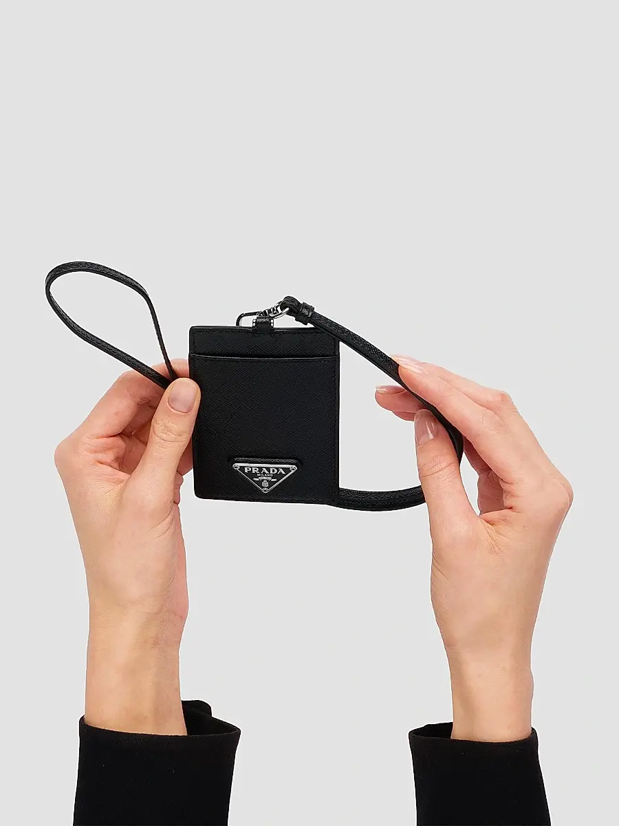 Prada Women's Saffiano Leather Badge Holder | Thumbnail 4