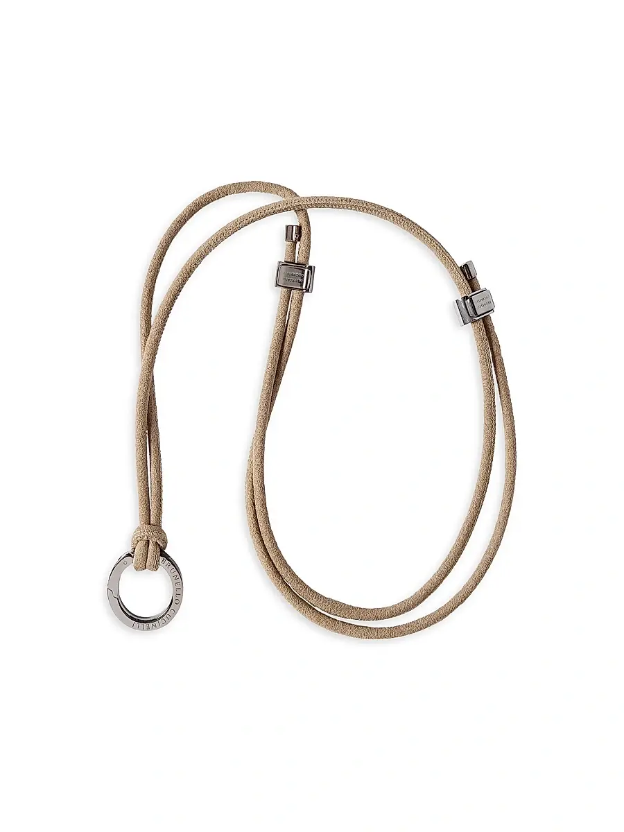 Brunello Cucinelli Women's Alcantara Glasses Cord with Monili - Beige