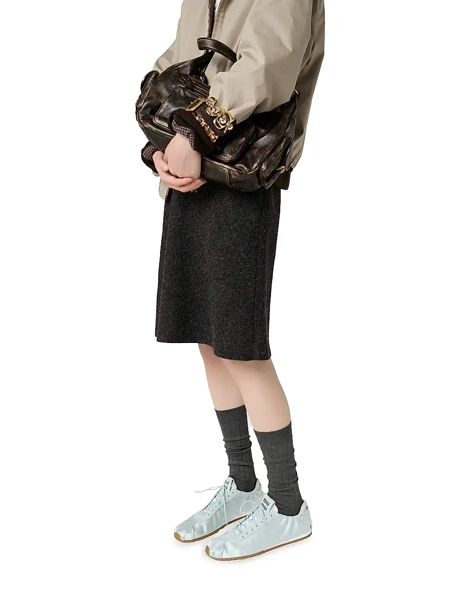 Miu Miu Women's Plume Satin Sneakers | Thumbnail 4 Miu Miu Women's Plume Satin Sneakers | Thumbnail 4