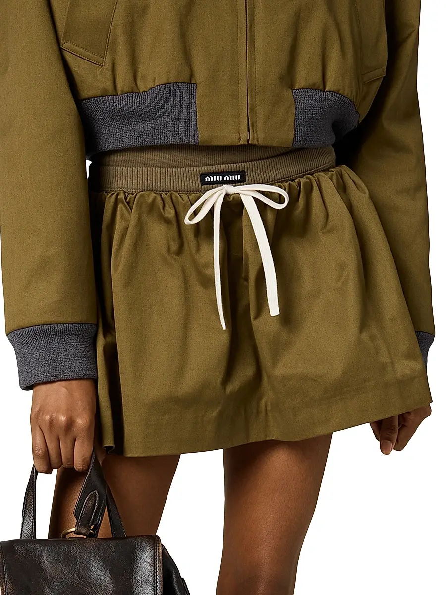 Miu Miu Women's Satin Cotton Miniskirt | Thumbnail 2