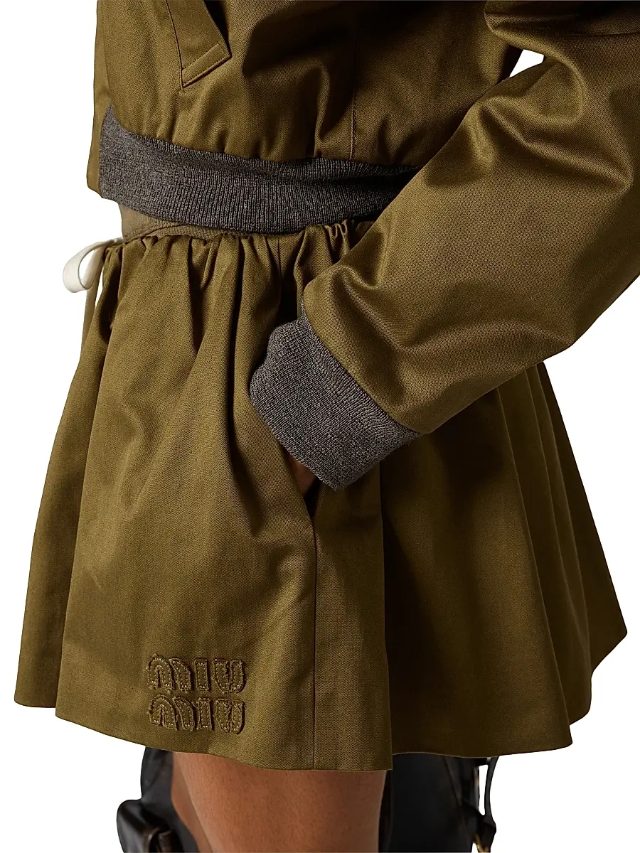 Miu Miu Women's Satin Cotton Miniskirt | Thumbnail 3