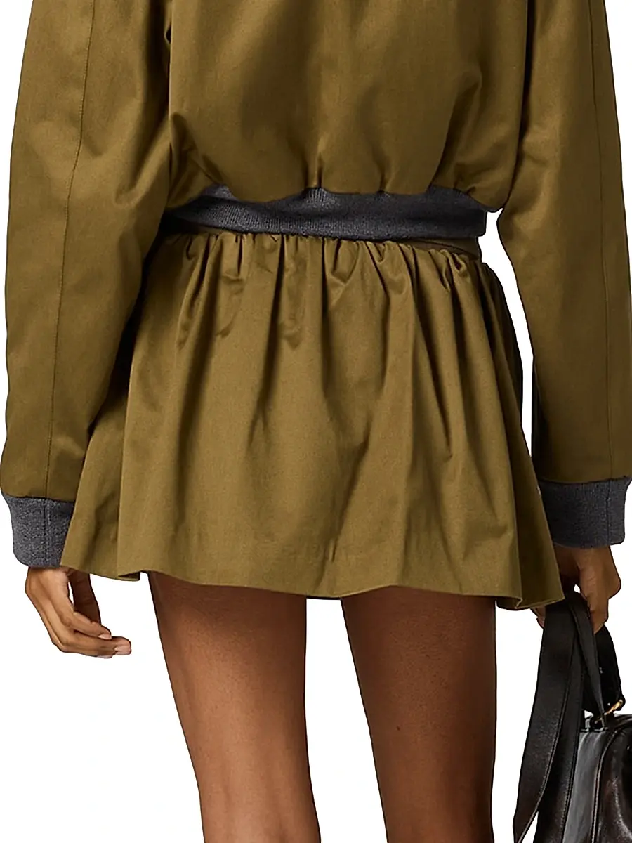 Miu Miu Women's Satin Cotton Miniskirt | Thumbnail 4