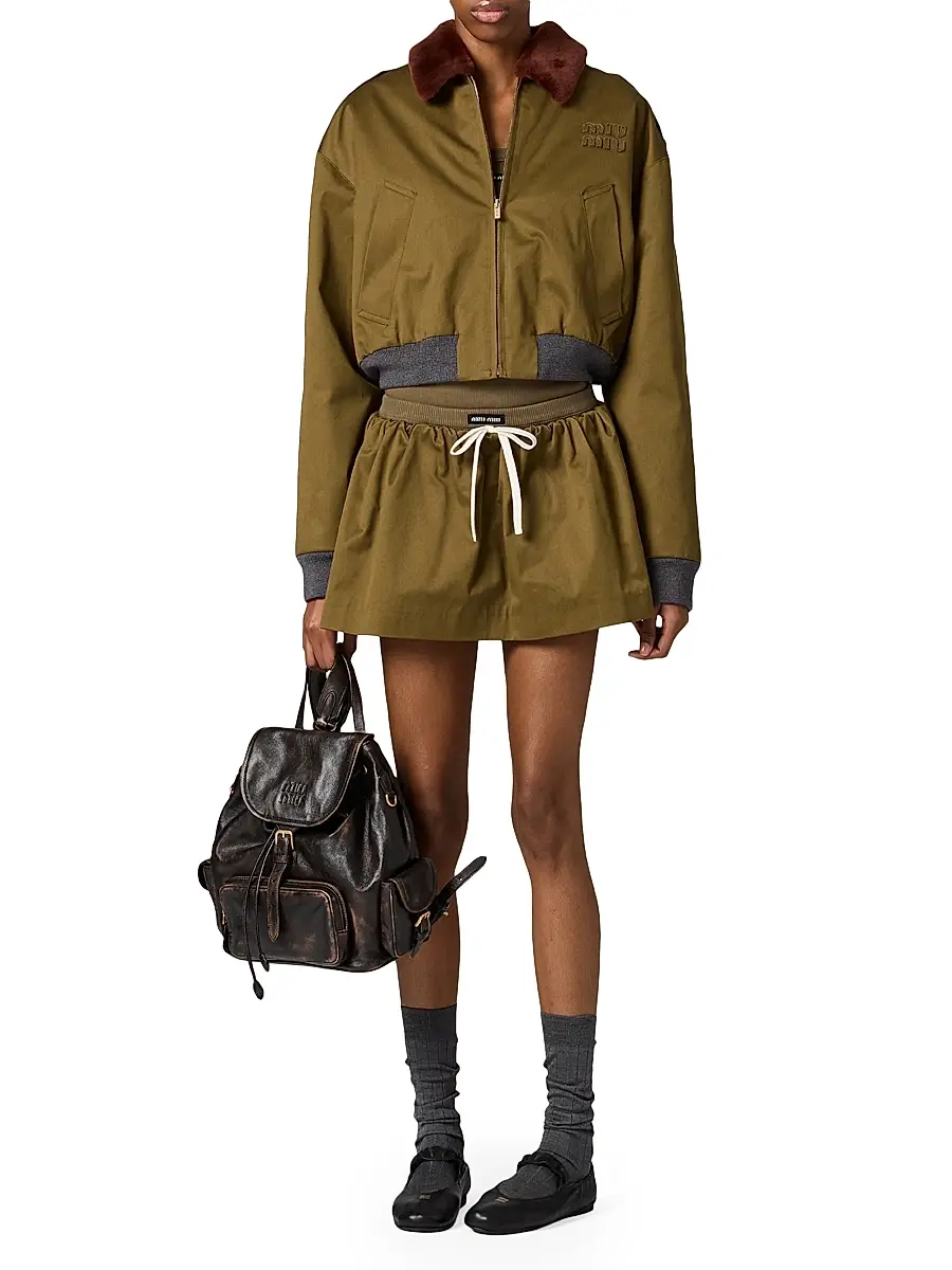 Miu Miu Women's Satin Cotton Miniskirt | Thumbnail 5
