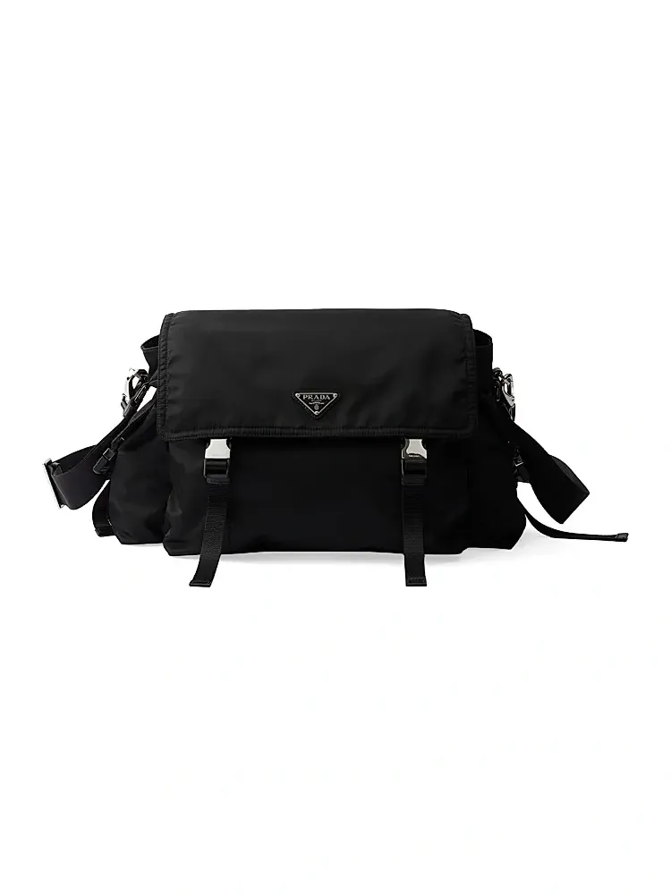 Men's Explore Re-Nylon and Leather Bag - Black Men's Explore Re-Nylon and Leather Bag - Black