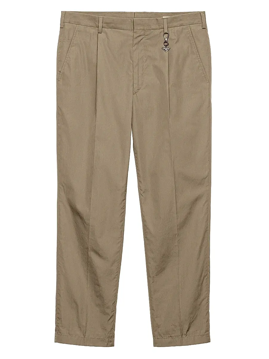Prada Men's Cotton Pants with Key Ring - Grey | Image 1 Prada Men's Cotton Pants with Key Ring - Grey | Image 1