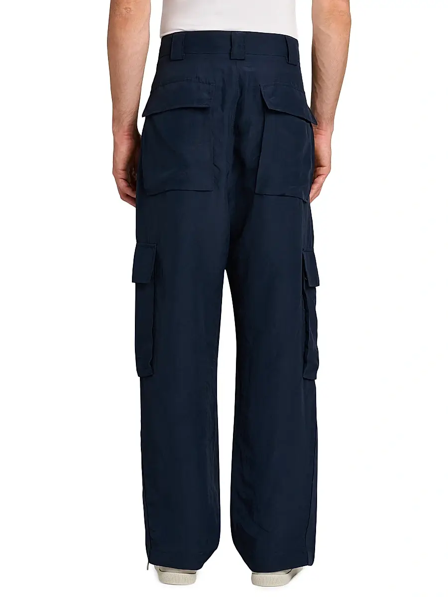 Giorgio Armani Men's Pleated Linen-Blend Cargo Trousers | Thumbnail 5 Giorgio Armani Men's Pleated Linen-Blend Cargo Trousers | Thumbnail 5