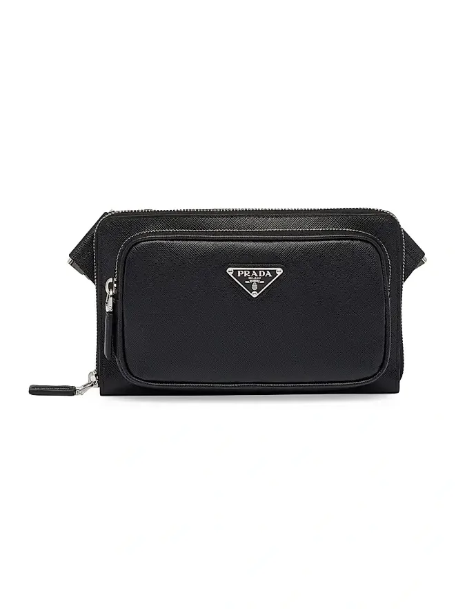 Men's Saffiano Leather Belt Bag
