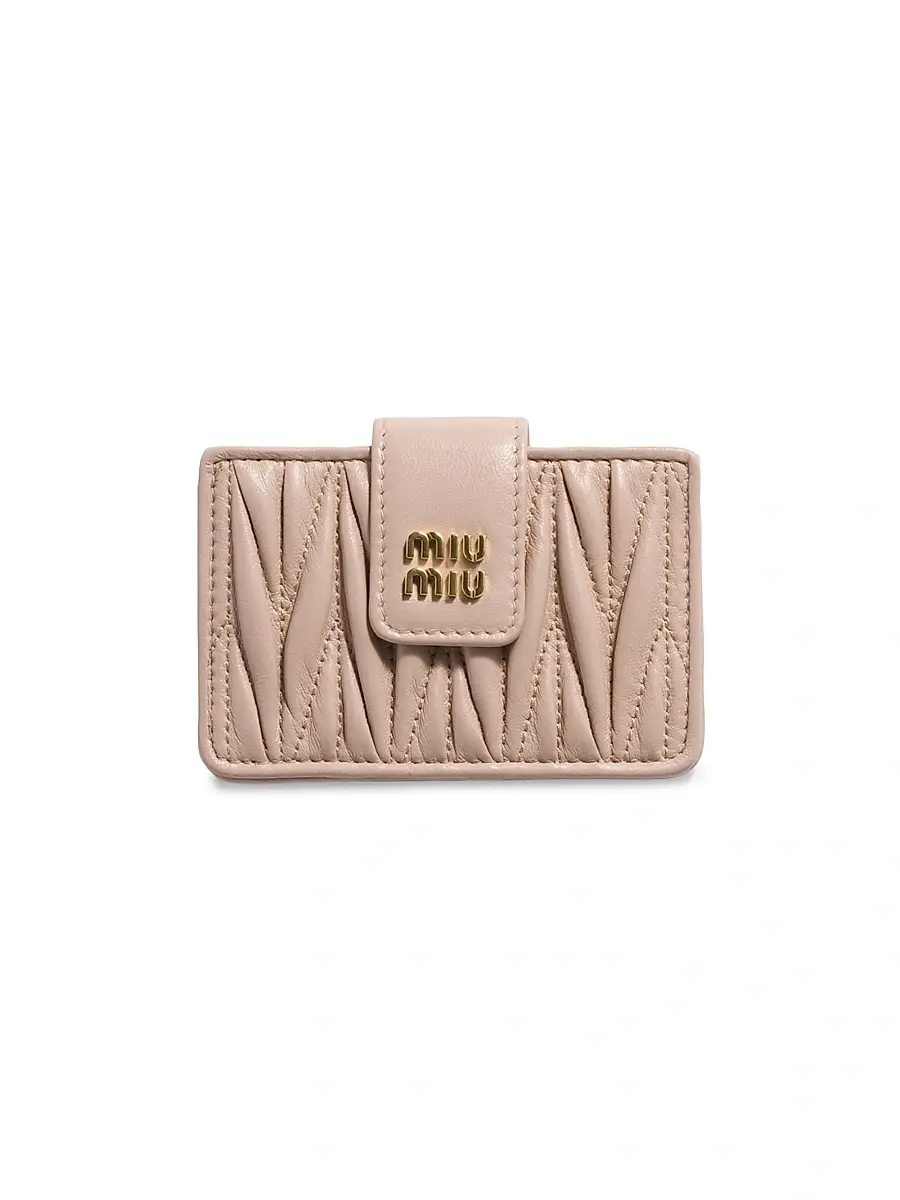 Miu Miu Women's Matelassé Nappa Leather Card Holder | Image 1 Miu Miu Women's Matelassé Nappa Leather Card Holder | Image 1