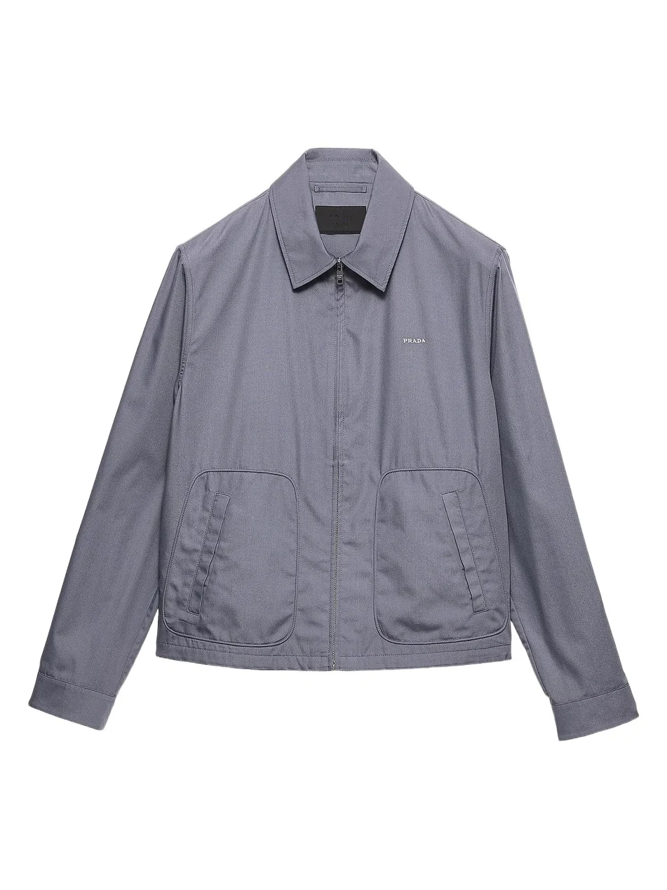 Prada Men's Technical Cotton Zipper Blouson Jacket