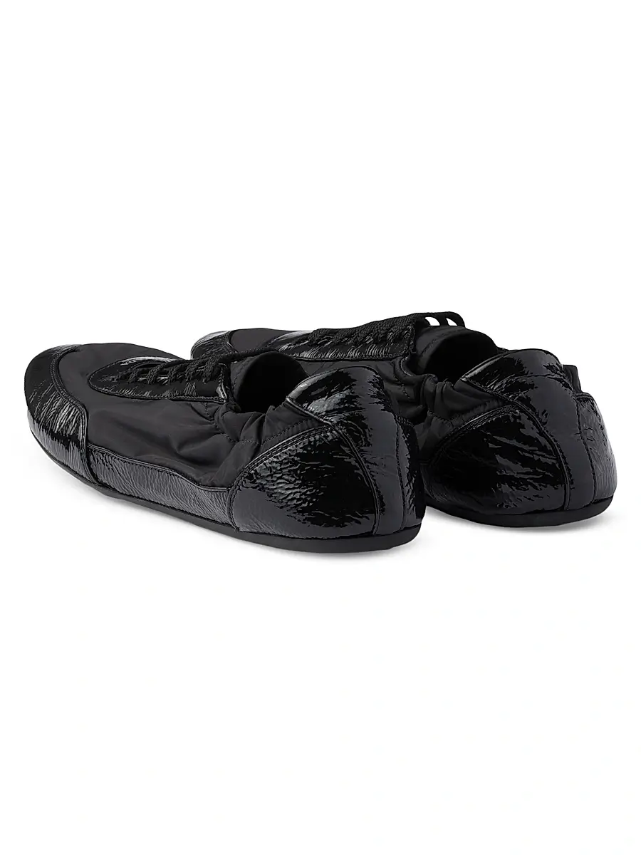 Prada Women's Collapse Re-Nylon and Leather Sneakers - Black | Thumbnail 3 Prada Women's Collapse Re-Nylon and Leather Sneakers - Black | Thumbnail 3