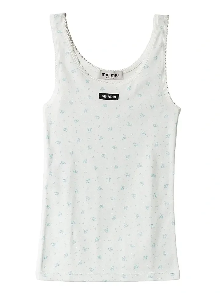 Miu Miu Women's Ribbed Jersey Tank Top