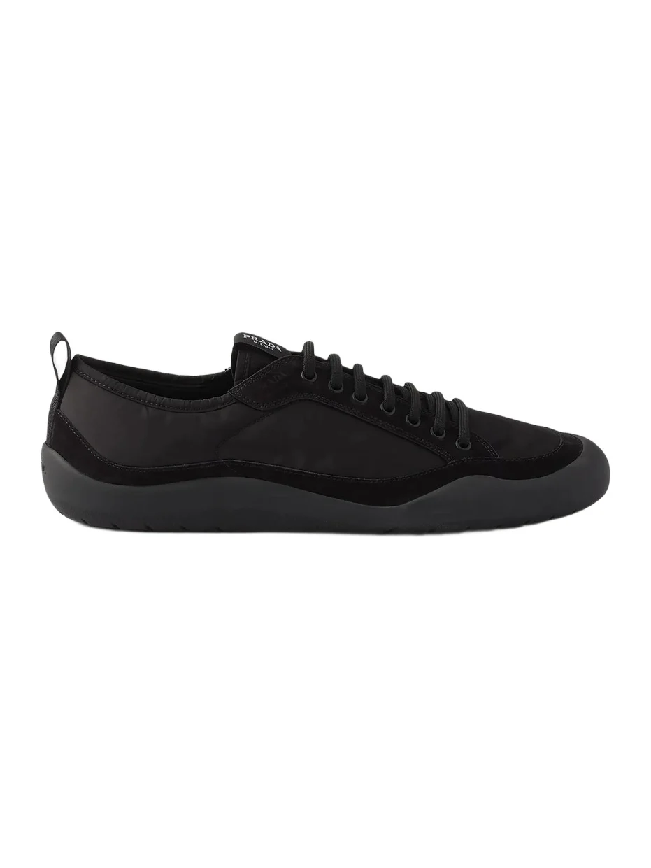 Prada Men's Speedrock Nylon and Suede Sneakers - Black