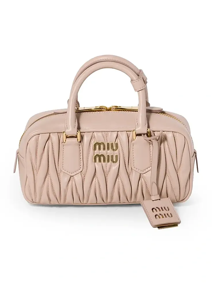 Miu Miu Women's Arcadie Matelassé Nappa Leather Top Handle Bag