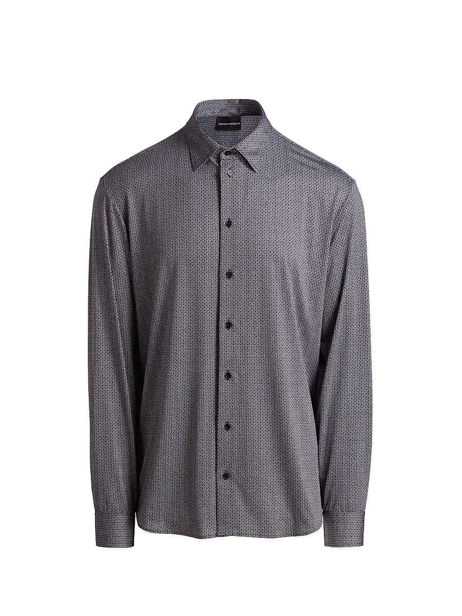 Emporio Armani Men's Micro-Diamond Print Sport Shirt