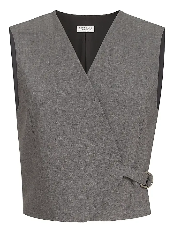Brunello Cucinelli Women's Tropical Luxury Wool Vest