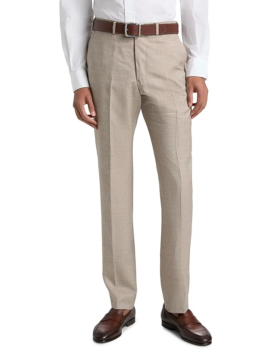 Emporio Armani Men's Textured Virgin Wool Trousers | Thumbnail 3 Emporio Armani Men's Textured Virgin Wool Trousers | Thumbnail 3