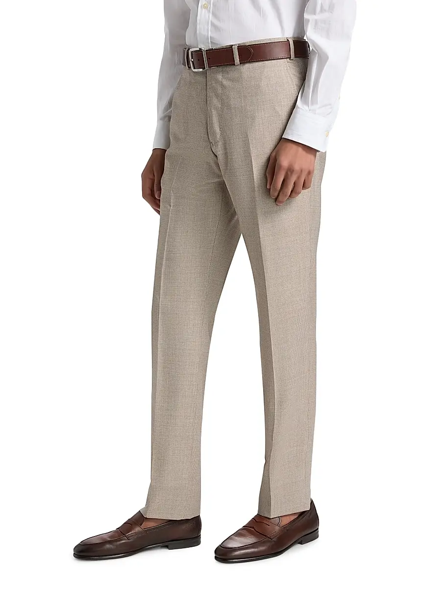 Emporio Armani Men's Textured Virgin Wool Trousers | Thumbnail 4 Emporio Armani Men's Textured Virgin Wool Trousers | Thumbnail 4