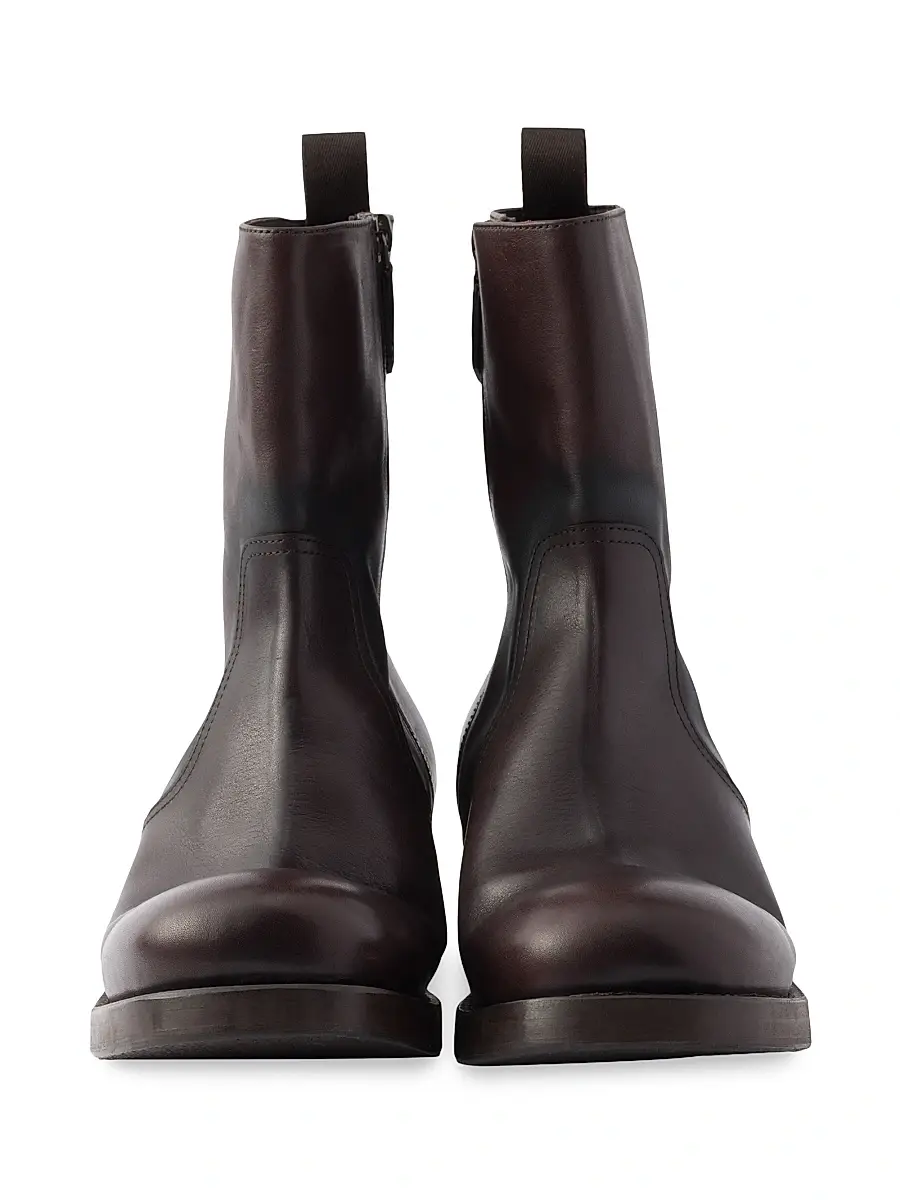 Prada Women's Leather Mid-Calf Boots - Brown | Thumbnail 4 Prada Women's Leather Mid-Calf Boots - Brown | Thumbnail 4