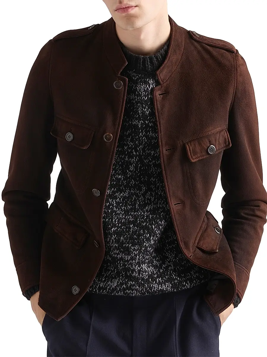 Prada Men's Suede Jacket | Thumbnail 2