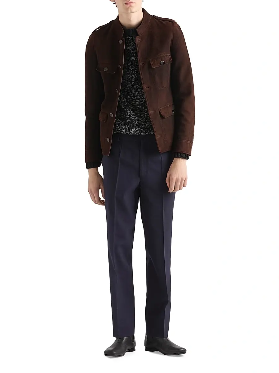Prada Men's Suede Jacket | Thumbnail 6