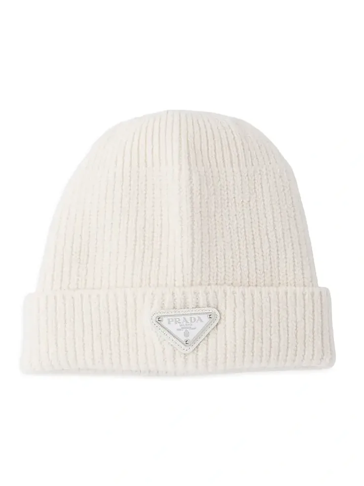 Men's Wool and Cashmere Beanie - White