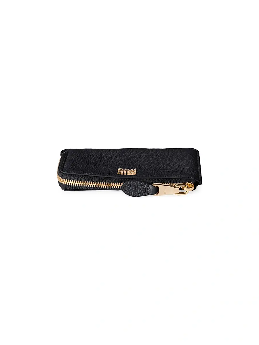 Miu Miu Women's Leather Pouch Card Holder | Thumbnail 3 Miu Miu Women's Leather Pouch Card Holder | Thumbnail 3
