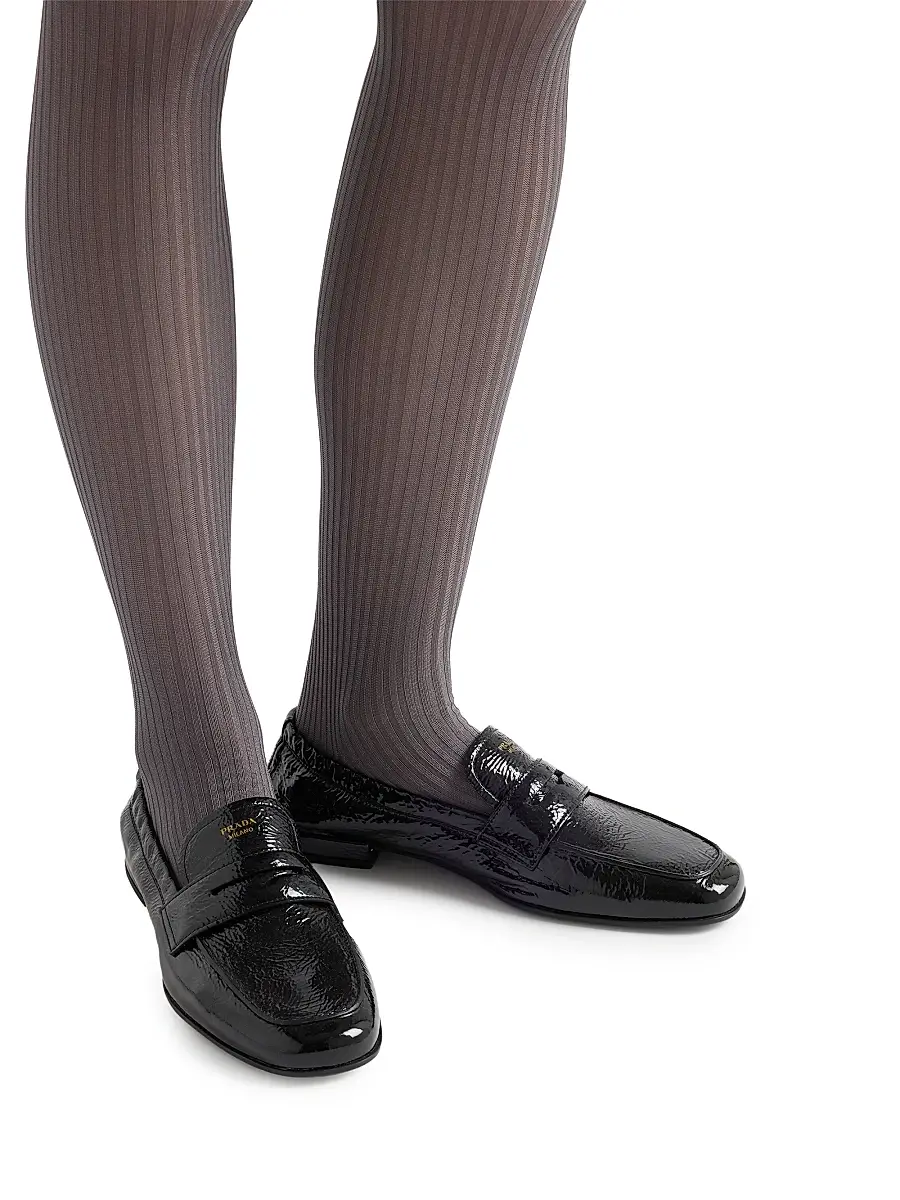 Prada Women's Shuffle Patent Leather Loafers - Black | Thumbnail 6 Prada Women's Shuffle Patent Leather Loafers - Black | Thumbnail 6