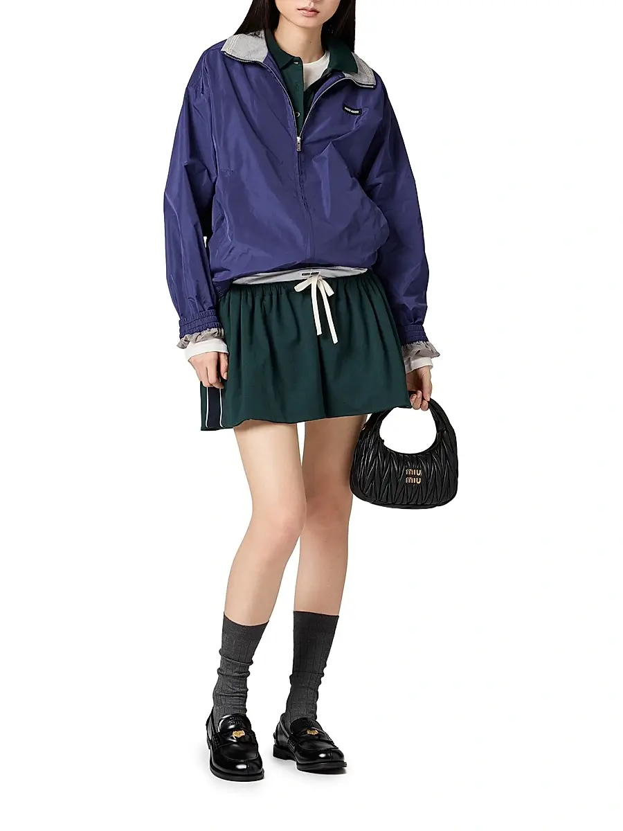 Miu Miu Women's Cotton Jersey Mini-Skirt | Thumbnail 2