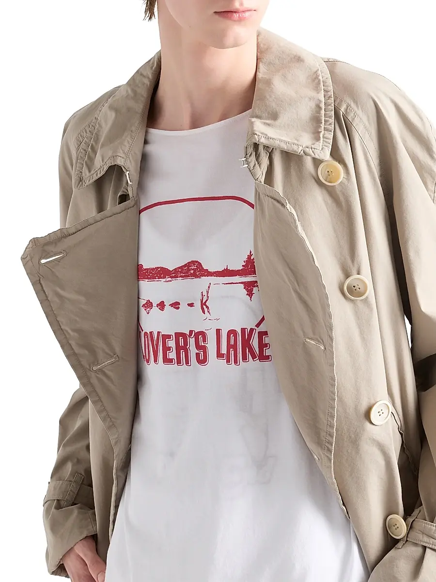 Prada Men's Printed Cotton T-Shirt - White | Thumbnail 4