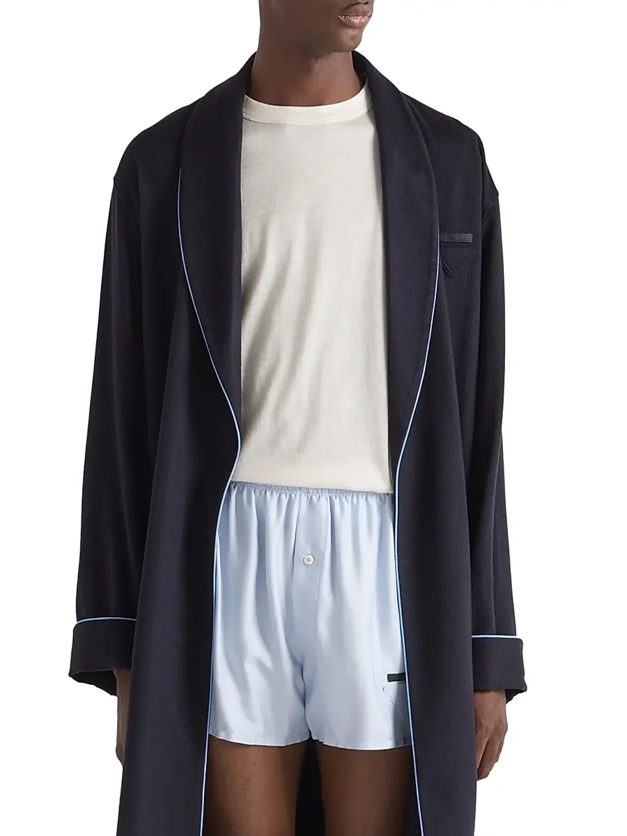 Prada Men's Cashmere and Silk T-Shirt - White | Thumbnail 2 Prada Men's Cashmere and Silk T-Shirt - White | Thumbnail 2