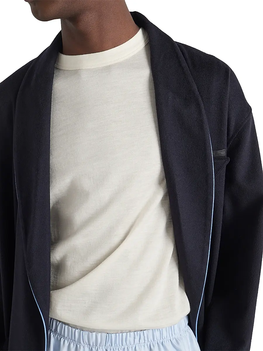 Prada Men's Cashmere and Silk T-Shirt - White | Thumbnail 5 Prada Men's Cashmere and Silk T-Shirt - White | Thumbnail 5