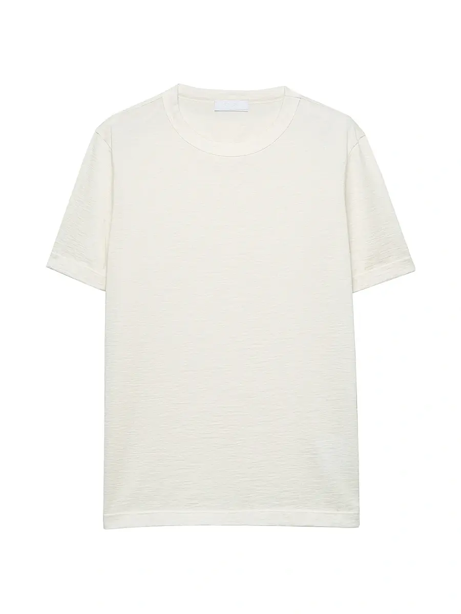 Men's Cashmere and Silk T-Shirt - White Men's Cashmere and Silk T-Shirt - White