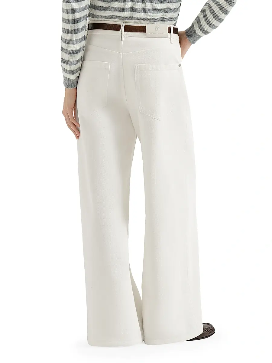 Brunello Cucinelli Women's Dyed Denim Relaxed Jeans with Monili - Panama | Thumbnail 3 Brunello Cucinelli Women's Dyed Denim Relaxed Jeans with Monili - Panama | Thumbnail 3