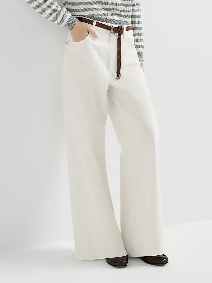 Brunello Cucinelli Women's Dyed Denim Relaxed Jeans with Monili - Panama | Thumbnail 5 Brunello Cucinelli Women's Dyed Denim Relaxed Jeans with Monili - Panama | Thumbnail 5
