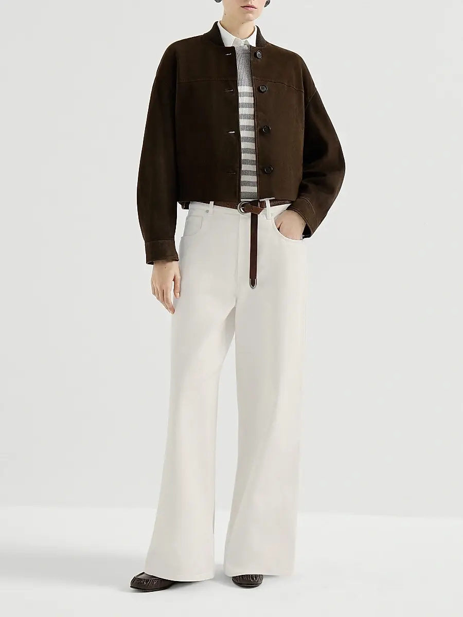 Brunello Cucinelli Women's Dyed Denim Relaxed Jeans with Monili - Panama | Thumbnail 6 Brunello Cucinelli Women's Dyed Denim Relaxed Jeans with Monili - Panama | Thumbnail 6