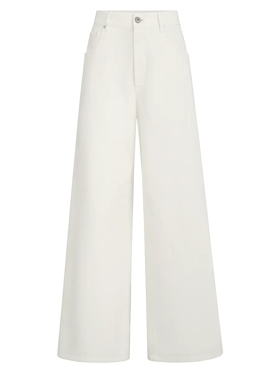 Brunello Cucinelli Women's Dyed Denim Relaxed Jeans with Monili - Panama