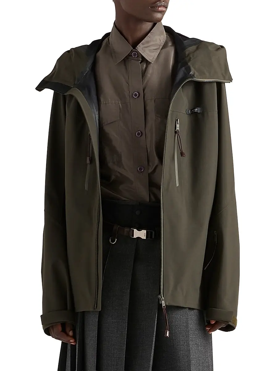 Prada Women's Technical Fabric Jacket - Green | Thumbnail 2 Prada Women's Technical Fabric Jacket - Green | Thumbnail 2
