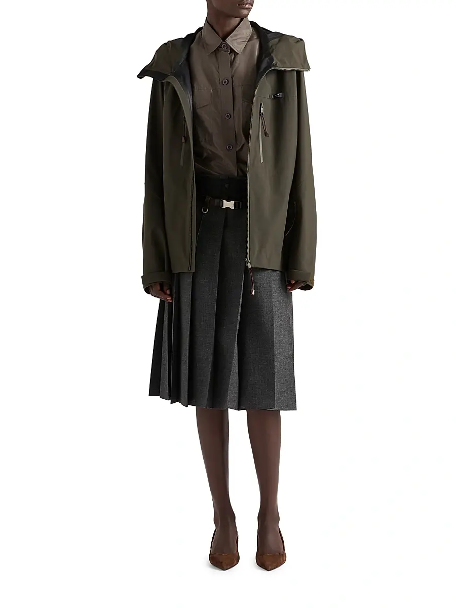 Prada Women's Technical Fabric Jacket - Green | Thumbnail 7 Prada Women's Technical Fabric Jacket - Green | Thumbnail 7