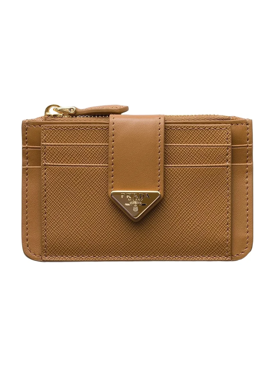 Prada Women's Saffiano and Smooth Leather Card Holder