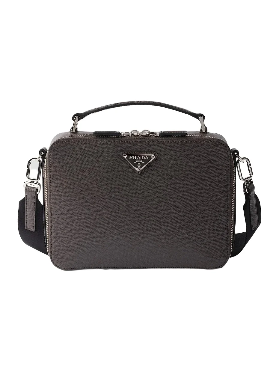 Prada Men's Medium Brique Saffiano Leather Bag