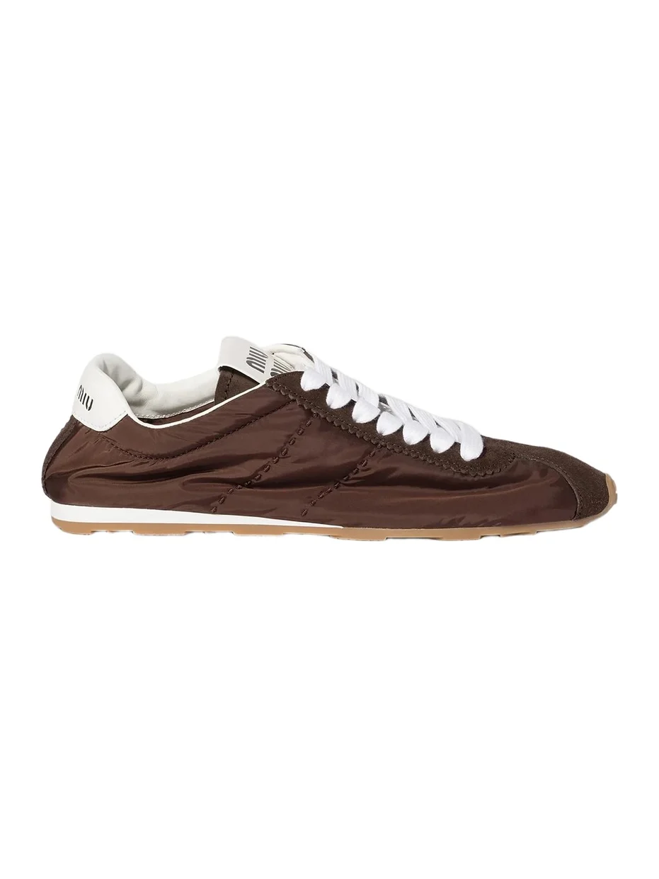 Women's Plume Technical Fabric and Suede Sneakers - Brown Women's Plume Technical Fabric and Suede Sneakers - Brown