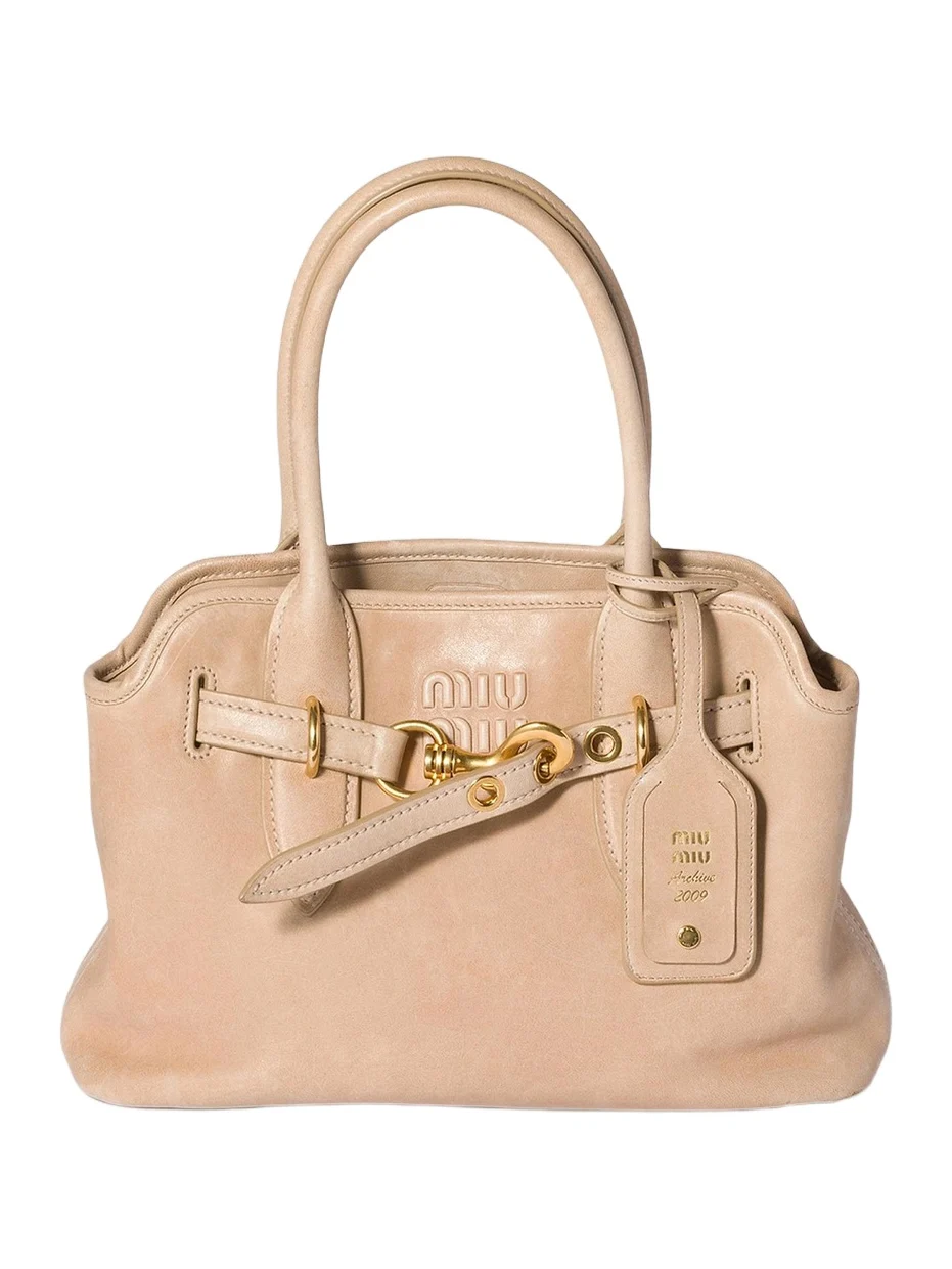 Miu Miu Women's Aventure Nappa Leather Top Handle Bag