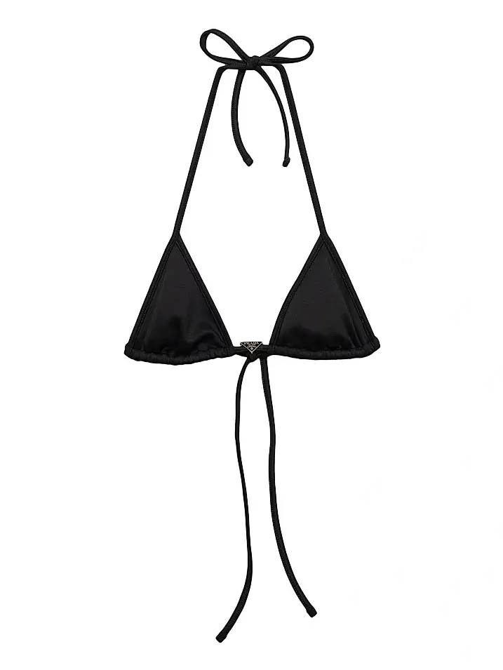 Prada Women's Interlock Fabric Triangle Bikini Top