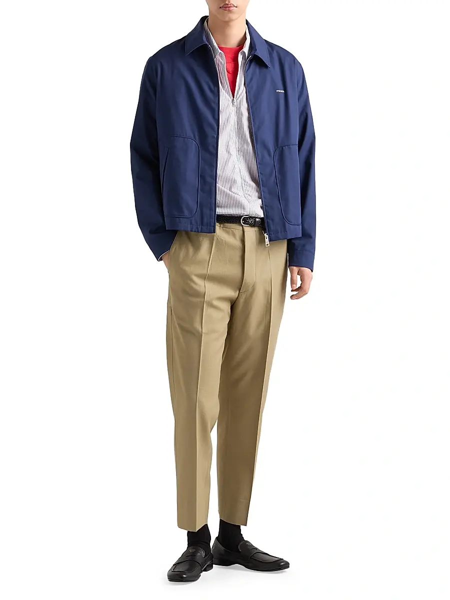 Prada Men's Technical Cotton Zipper Blouson Jacket | Thumbnail 2 Prada Men's Technical Cotton Zipper Blouson Jacket | Thumbnail 2