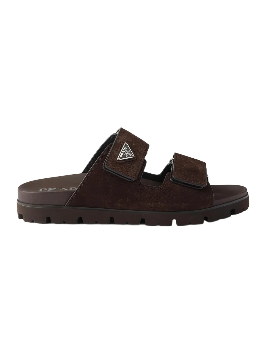 Prada Men's Suede Band Sandals