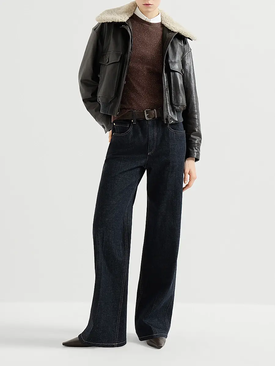 Brunello Cucinelli Women's Sparkling Cashmere Lightweight Rib Knit Sweater | Thumbnail 6 Brunello Cucinelli Women's Sparkling Cashmere Lightweight Rib Knit Sweater | Thumbnail 6