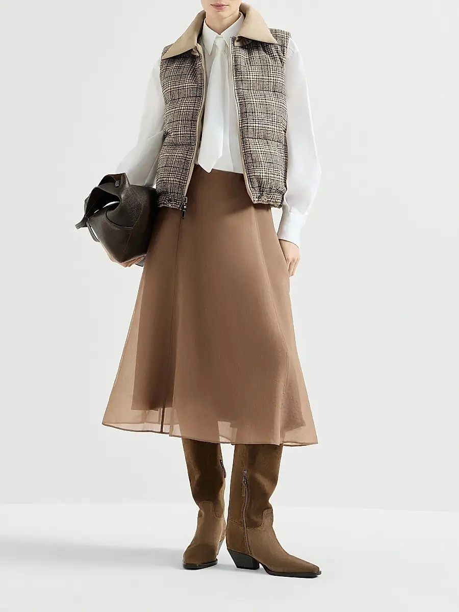 Brunello Cucinelli Women's Crispy Silk Circle Skirt | Thumbnail 6 Brunello Cucinelli Women's Crispy Silk Circle Skirt | Thumbnail 6